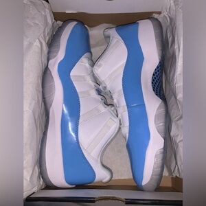 Brand New Men's Jordan 11 Low UNC White and Blue Sneakers